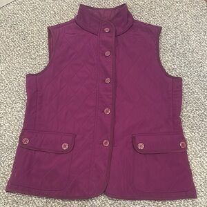 Talbots Plum Purple Quilted Barn Vest S Never Worn